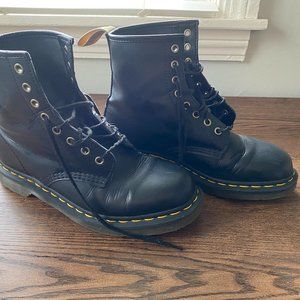Dr. Martens 14045 Black Vegan Faux Leather Boots- Mens US 9